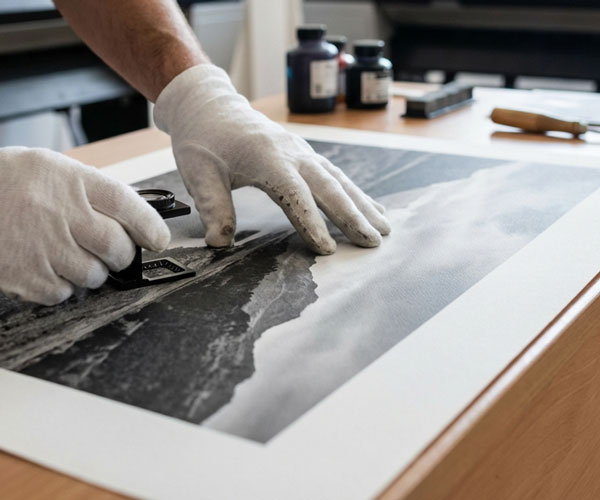 Master Printer hands with print